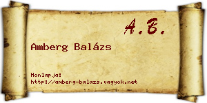 Amberg Balázs névjegykártya