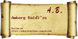 Amberg Balázs névjegykártya